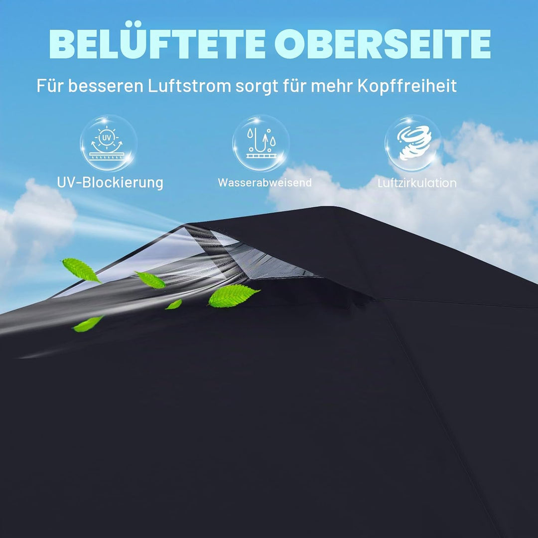 MASTERCANOPY 2,5 x 2,5 m Pop-up-Pavillon Faltpavillon Festzelt mit Entlüftung &amp; 1 Seitenwand/Seitent