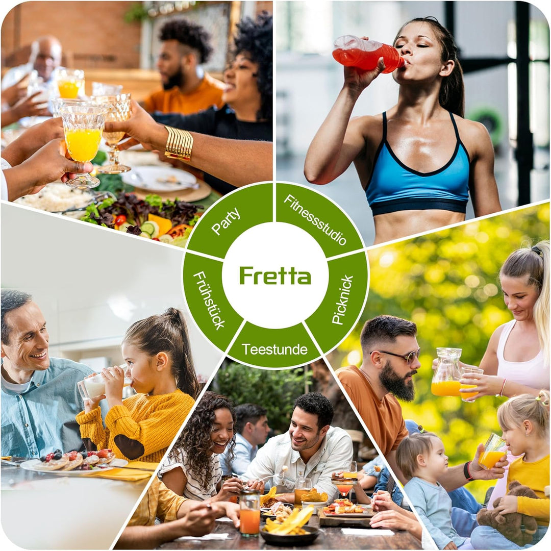 Fretta Entsafter Slow Juicer, Edelstahl Entsafter Gemüse und Obst Testsieger, 135MM Öffnung & 1,8L J