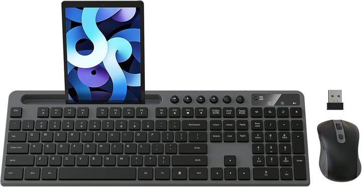 MARVO Kabelloses Tastatur und Maus Set, 2.4G Wireless, Englisches QWERTY-Layout, Ergonomisch, mit Sm