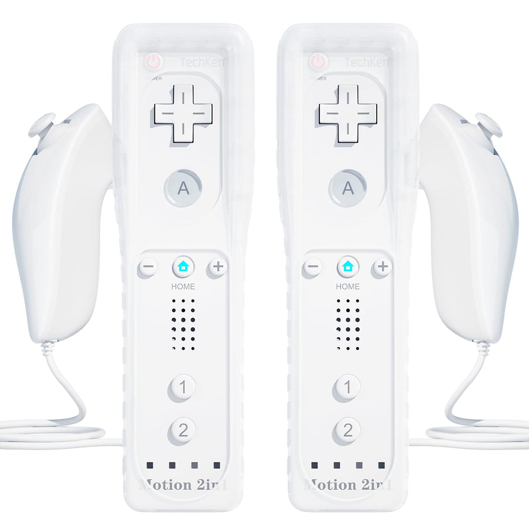 TechKen Controller für Wii mit Motion Plus und Wii Nunchuck Controller Wii Fernbedienung Nunchuk Kon