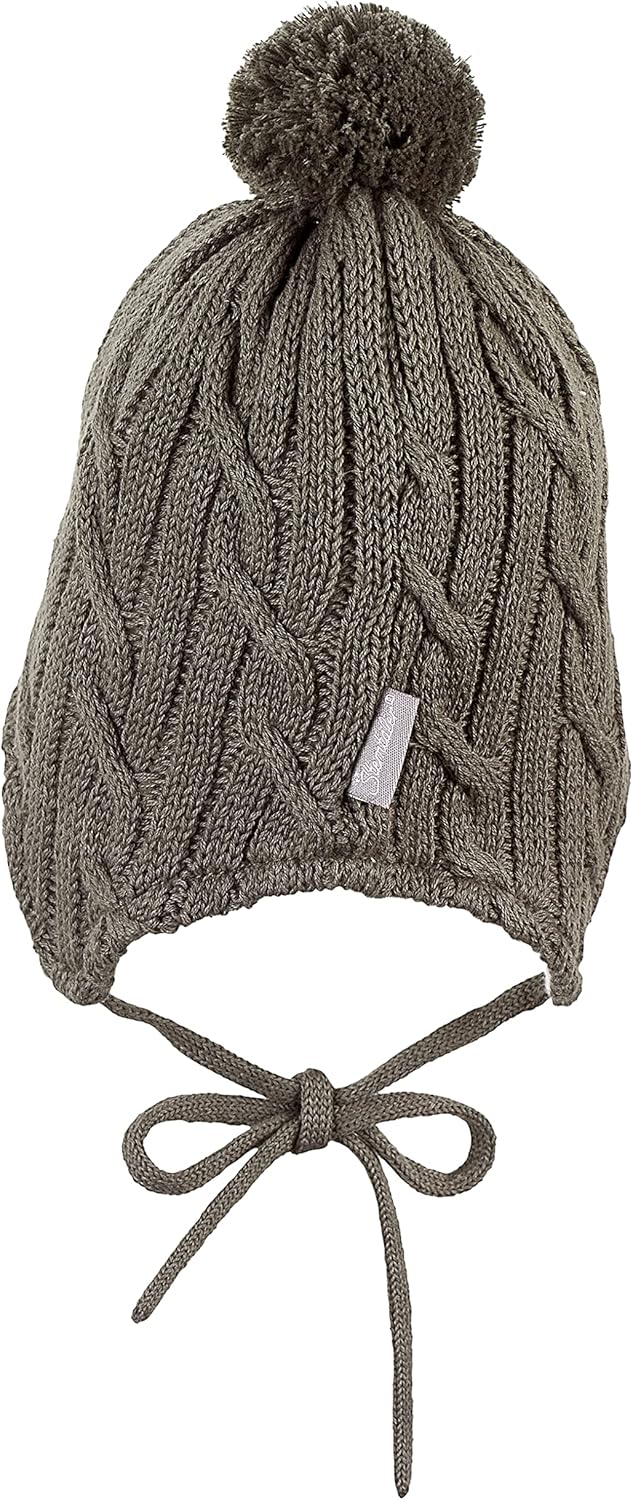 Sterntaler Mütze mit Bommel, Strickmütze mit Bommel Dunkelgrün 39, Dunkelgrün 39