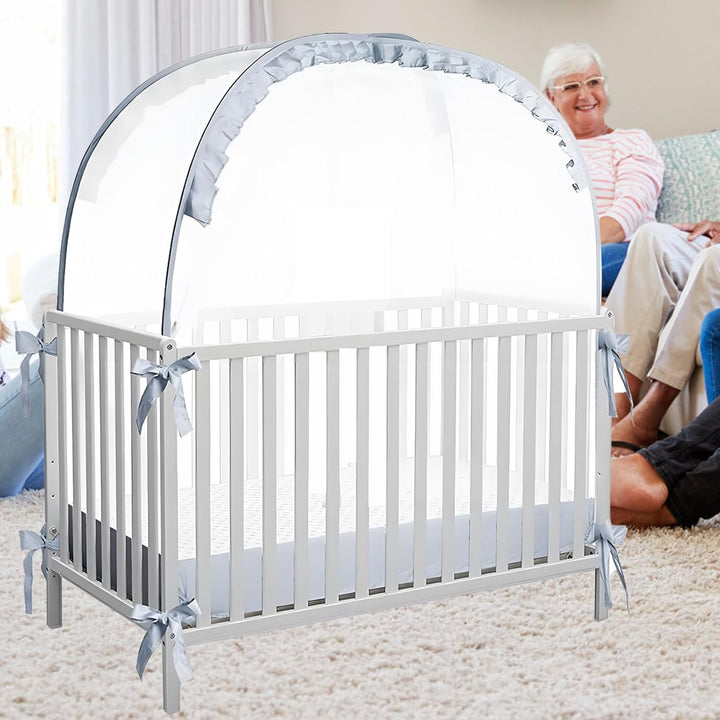 Kinderbett-Abdeckung, atmungsaktiv, Netzstoff, 70 x 130 x 140 cm, Bezaubernder Schlafschutz, Pop-Up-