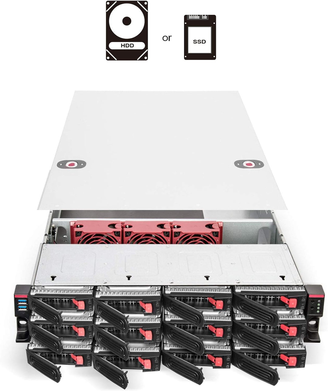 SilverStone Technology SST-RM22-312 - 2HE-Rackmount-Speichergehäuse mit 12 Schächten für 2,5-Zoll-/3