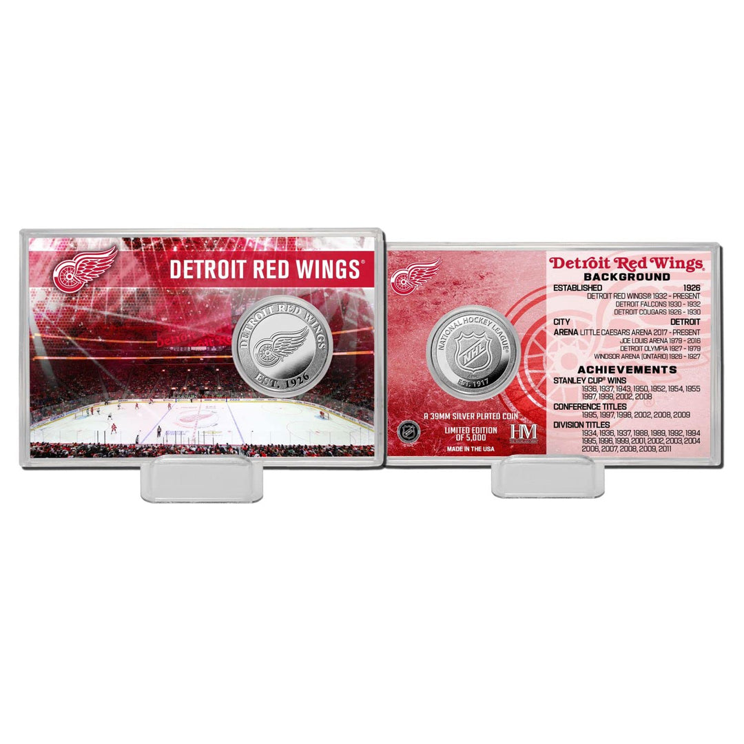 Highland Mint Detroit Red Wings Team History NHL Silver Coin Card
