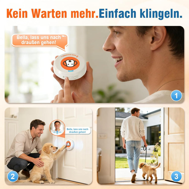 ChunHee Aufnahmeversion Katzenklingel/Hundeklingel Buzzer Hund Haustier Türglocken Sensor Berührt Wa
