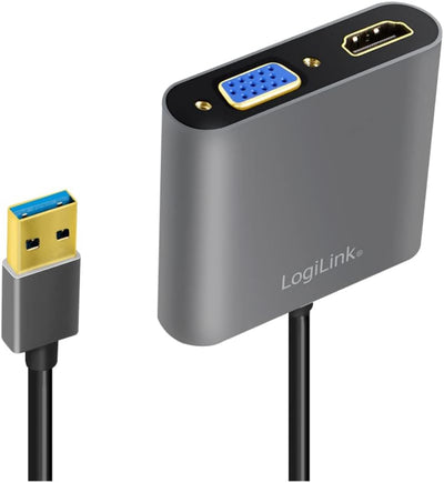 LogiLink Adapter USB 3.0 auf VGA/HDMI, UA0234 zu VGA + HDMI, zu VGA + HDMI