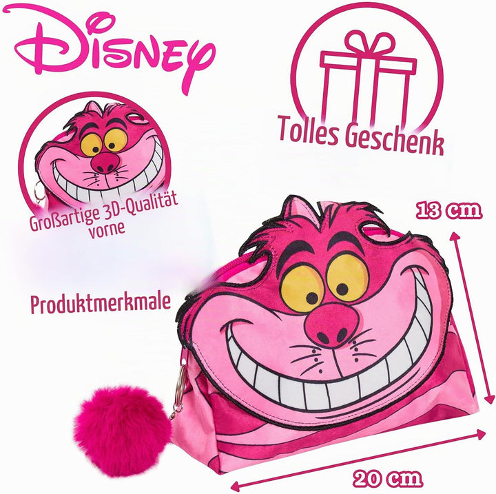 Grinsekatzen-Make-up-Tasche für Damen, Disney Kosmetiktasche, Kosmetiktasche, Federmäppchen, rose, E