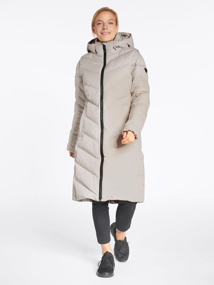 Ziener Damen Telse Winter-Mantel | warm, atmungsaktiv, wasserdicht, knielang (1er Pack) 44 Tall silv