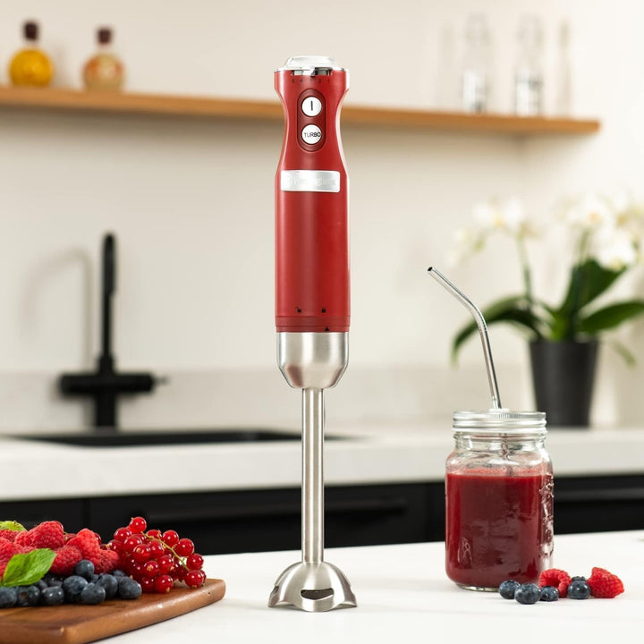 Westinghouse Retro Pürierstab & Stabmixer Rot - Mixstab aus Edelstahl, verschiedene Geschwindigkeite
