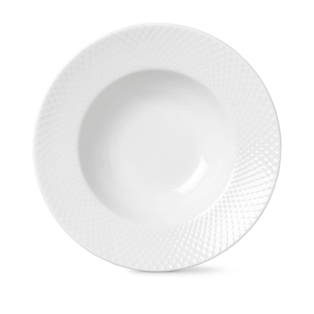Lyngby Porcelæn Tiefer Teller Ø24.5 cm Rhombe klassisches Design zeitlos, weiss Ø24.5 cm Weiss, Ø24.
