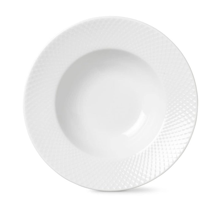Lyngby Porcelæn Tiefer Teller Ø24.5 cm Rhombe klassisches Design zeitlos, weiss Ø24.5 cm Weiss, Ø24.