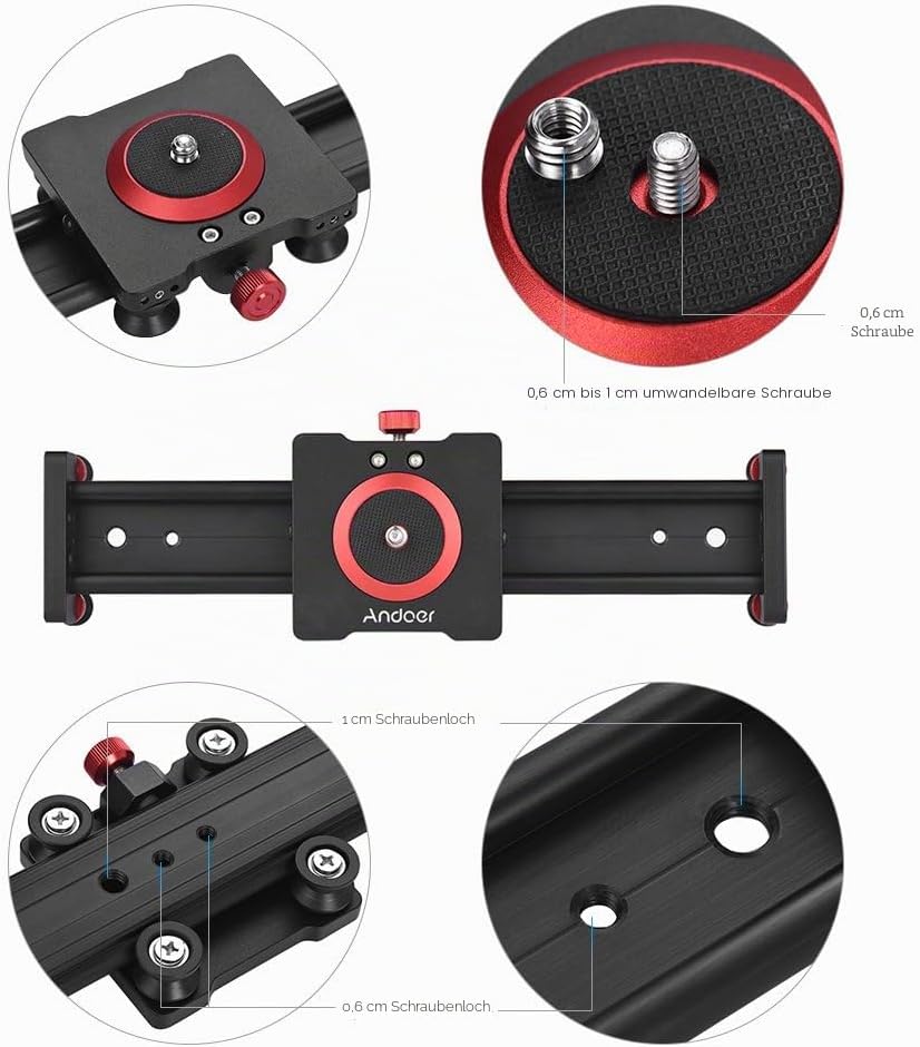 Andoer Slider Dolly Video Slider Dolly Kamera Track Slider Foto Aluminiumlegierung f¨¹r DSLR-Kamera