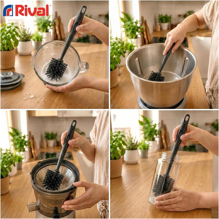 Rival Spülbürsten 4er Set mit integrierter Bürste für Mixmesser - 2 in 1 Reinigungsbürste für Thermo