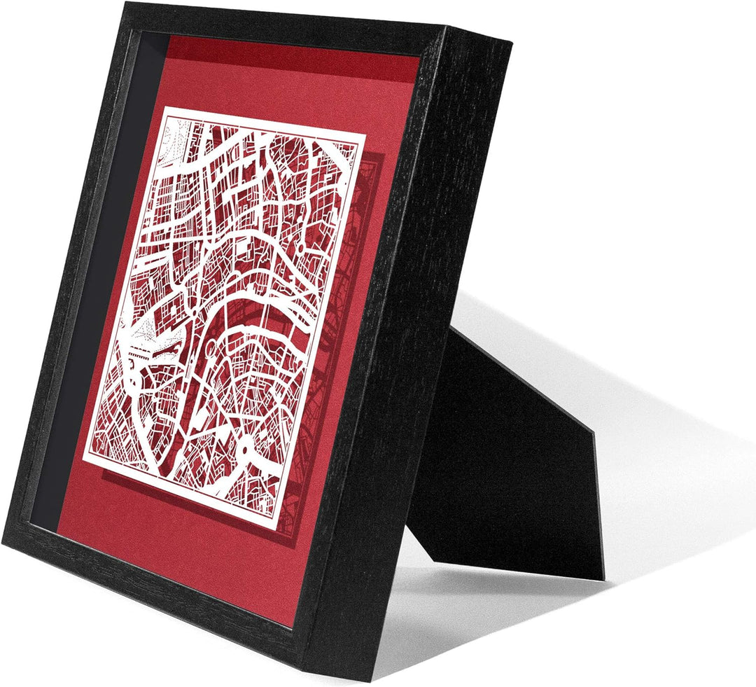 O3 DESIGN STUDIO - Marco de Papel para mapas, 22,8 x 22,8 cm, en Caja de Regalo, Fondo, autocambiant