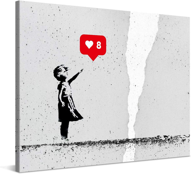 PICANOVA – Premium Leinwanddruck – Leinwandbild Balloon Girl 100x75cm – Kunstdruck Auf 2cm Holz-Keil