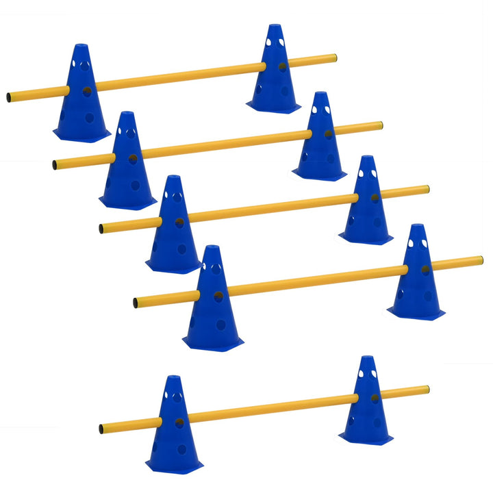 TRUTZHOLM Steckhürdenset 15- teilig 23 cm höhenverstellbar Agility Set Hunde Trainingszubehör Hobby