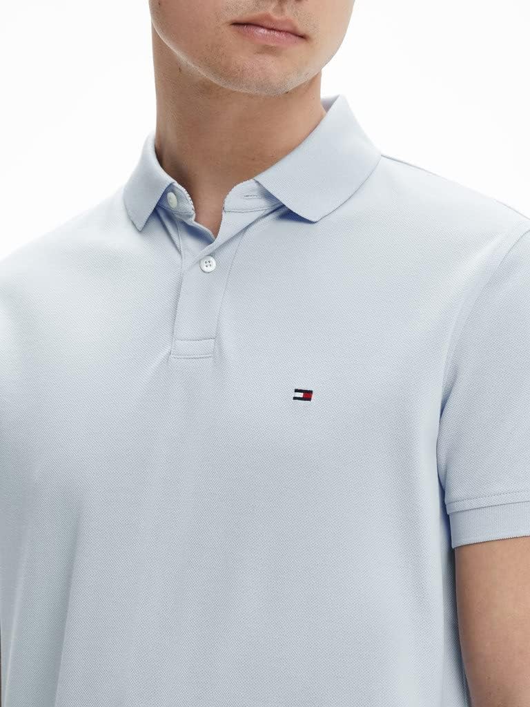 Tommy Hilfiger Herren Poloshirt Kurzarm 1985 Regular Fit, XS Blue (Breezy Blue)
