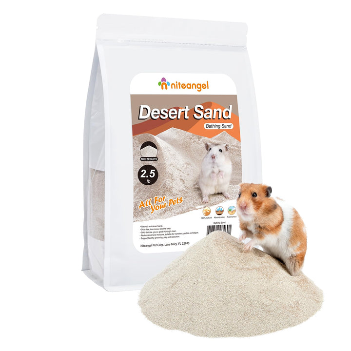 Niteangel Hamster Wüstenbad Sand | Staubfreier Badesand oder Streusand für Hamster, Chinchillas, Ger