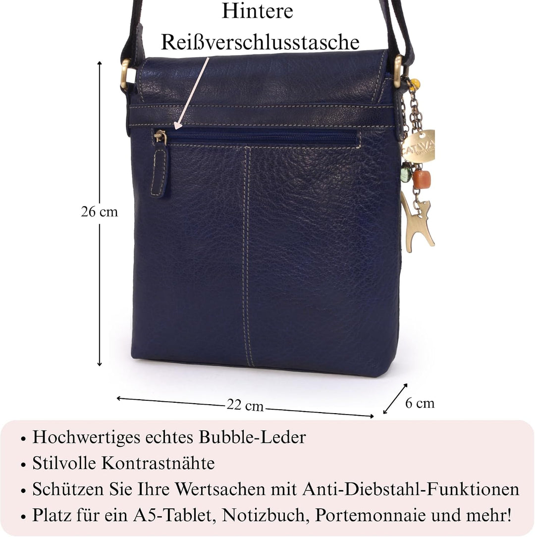 Catwalk Collection Handbags - Leder Umhängetasche Damen - Crossbody Bag/Messenger Bag Mittelgross -