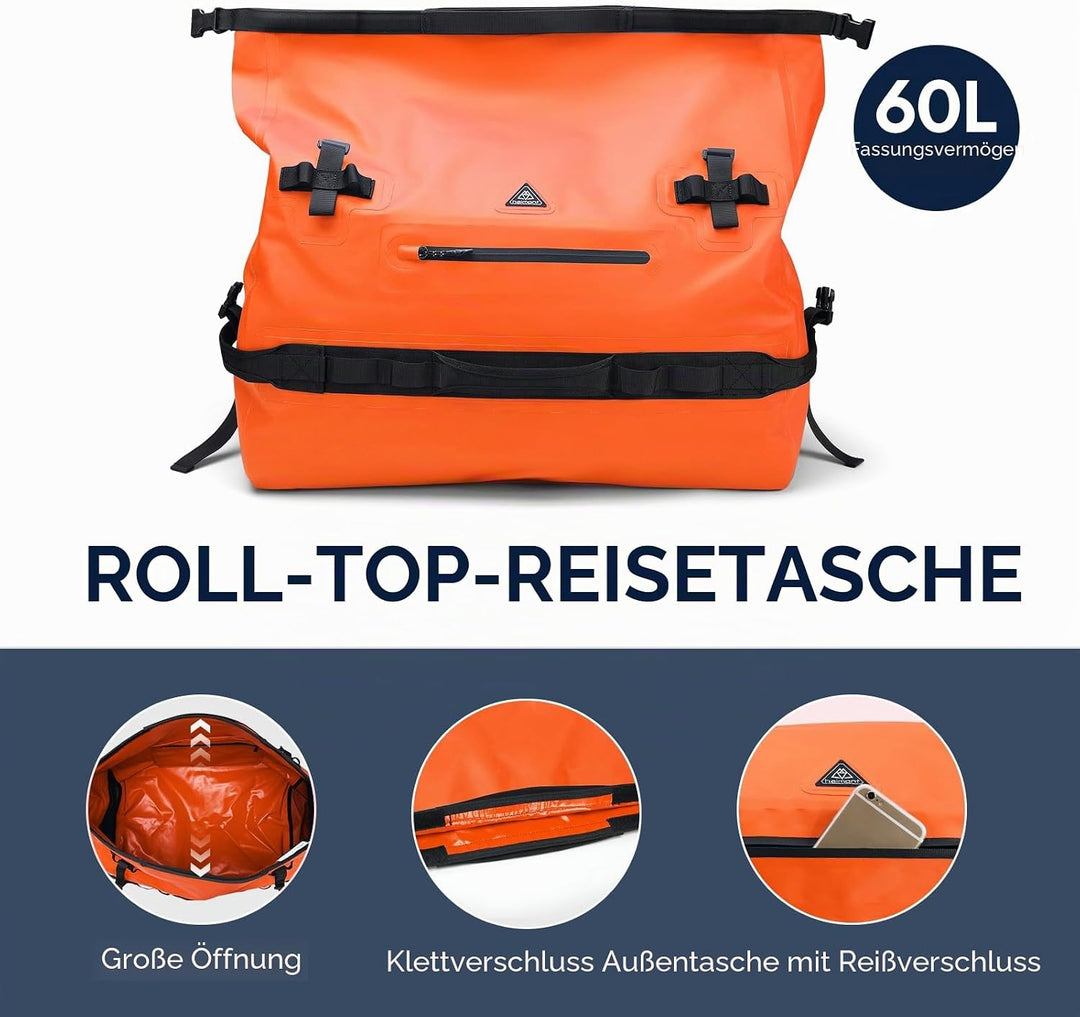 Haimont wasserdichter Rucksack, vielseitig wasserdicht Tasche, Dry Bag komfortabel, RollTop, Strand,
