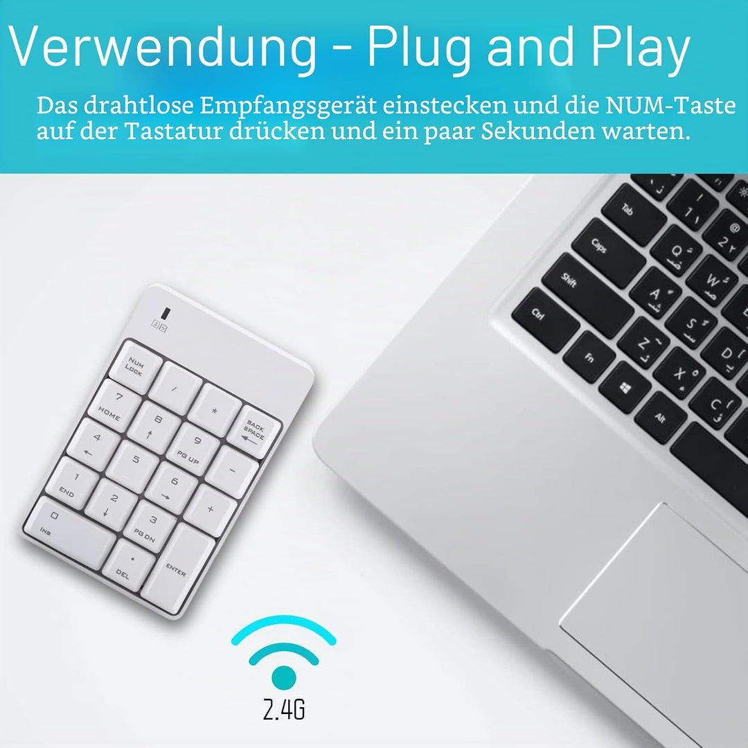 Cuifati 2.4G Wireless USB Ziffernblock Ziffernblock Nr. 18 Tasten Laptop PC Neue, Leichtgewichtige k