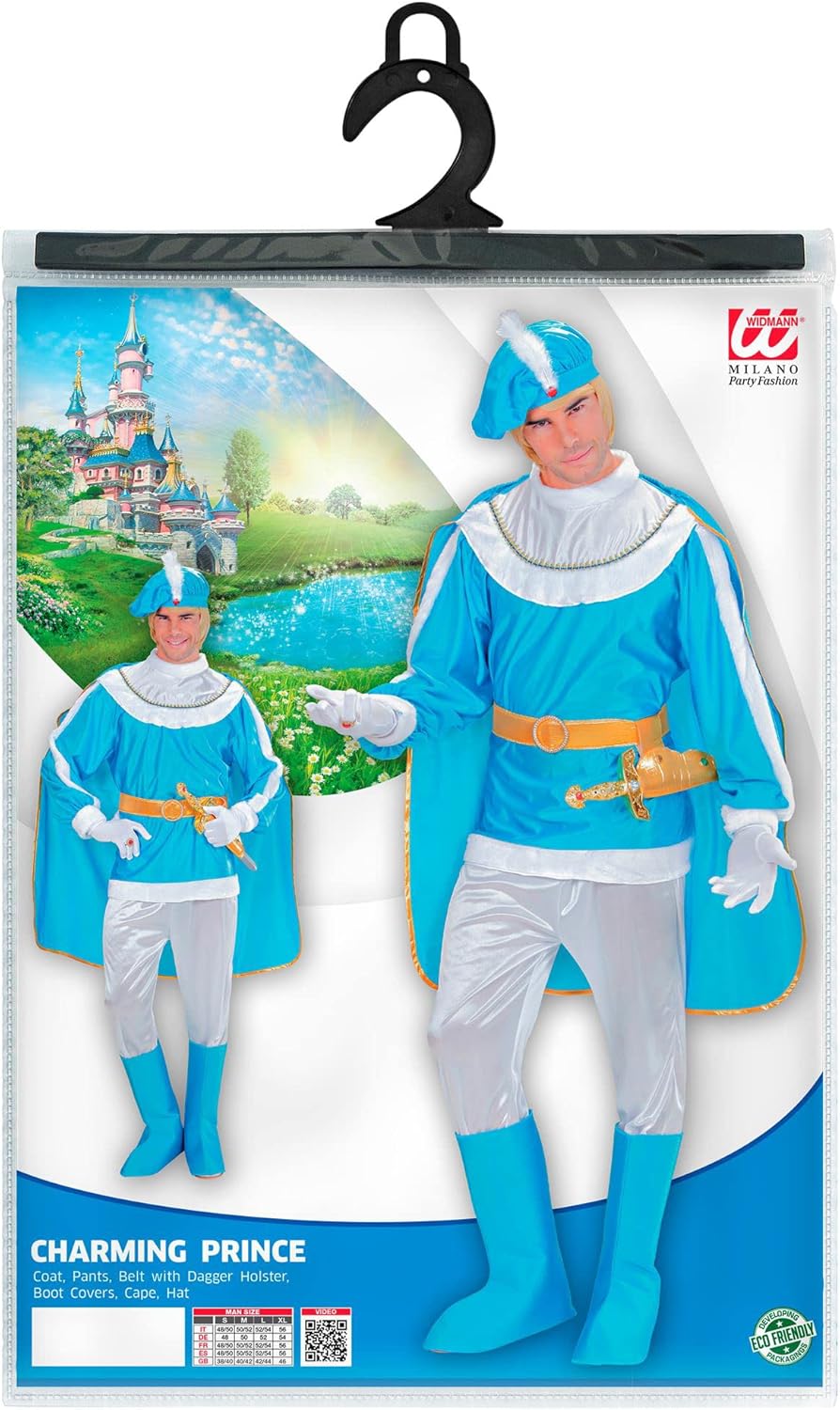W WIDMANN MILANO Party Fashion - Kostüm Blauer Prinz, König, Mittelalter, Faschingskostüme, Karneval