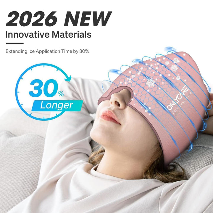 ONLYCARE Mütze Migräne Relief Cap, Headache Relief Hat Kühlmaske Kühlmütze Kopfschmerzen Maske Kühlh