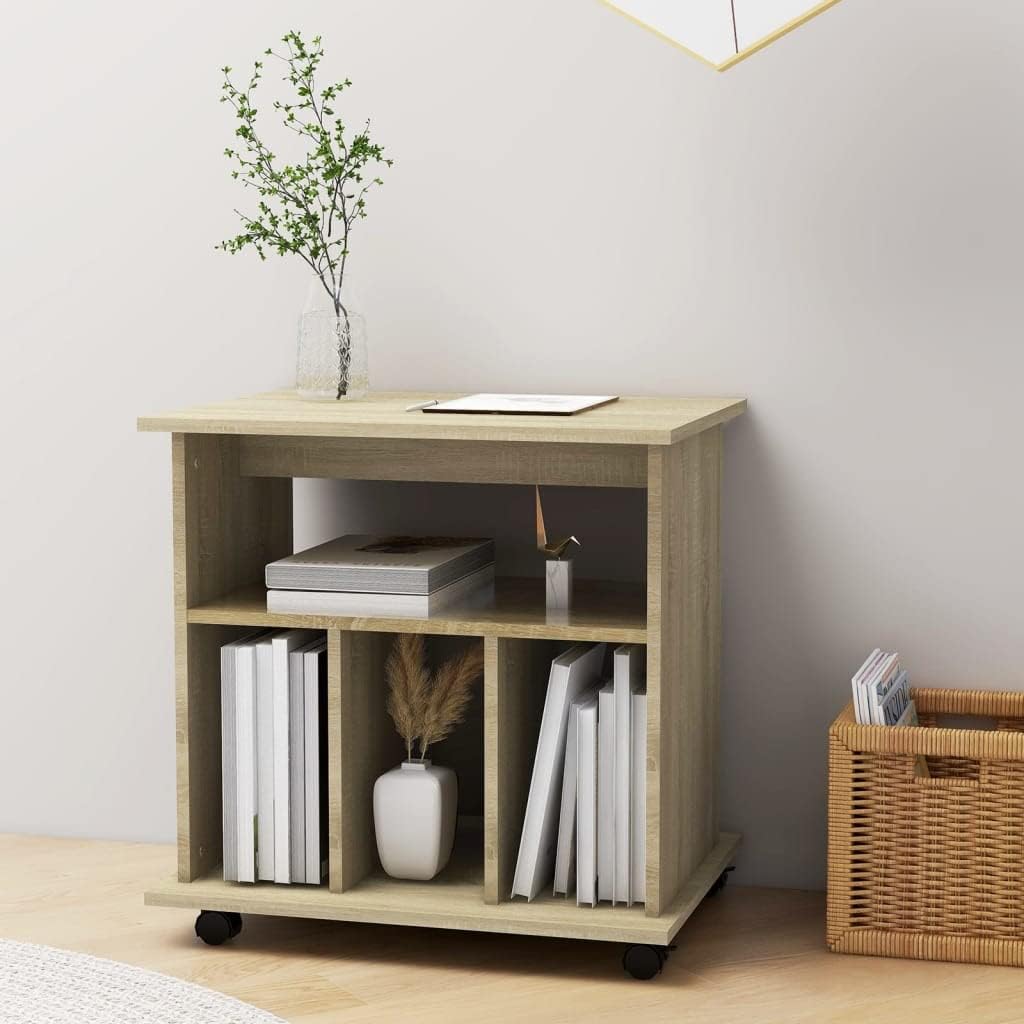 SDWEHO7 Rollschrank mit 4 offenen Fächern, Büroschrank für Wohnzimmer, Schlafzimmer, Office, Robust,