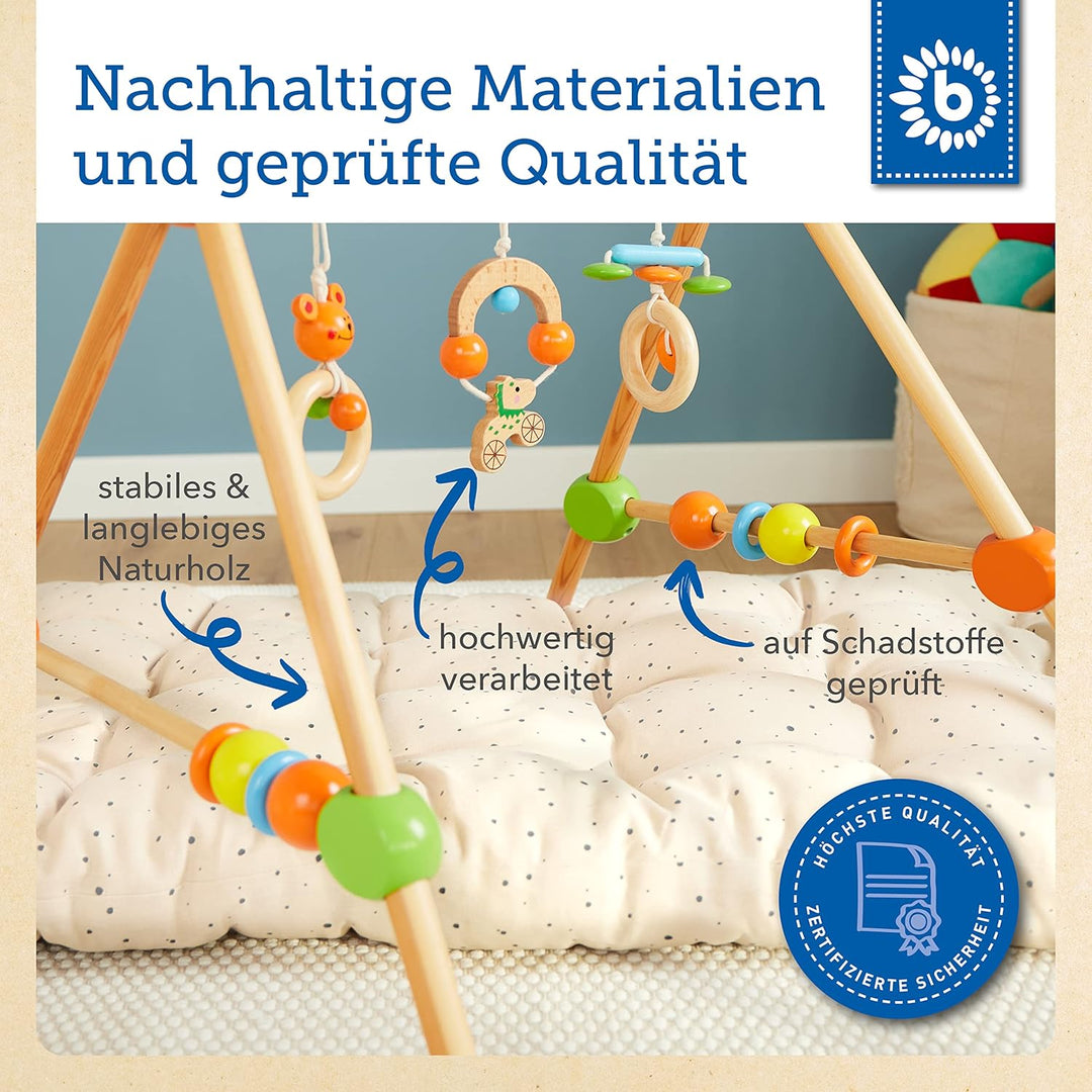 Bieco Spieltrapez höhenverstellbar | Spielbogen Baby Holz | Spielebogen Holz Baby | Spieltrapez Holz