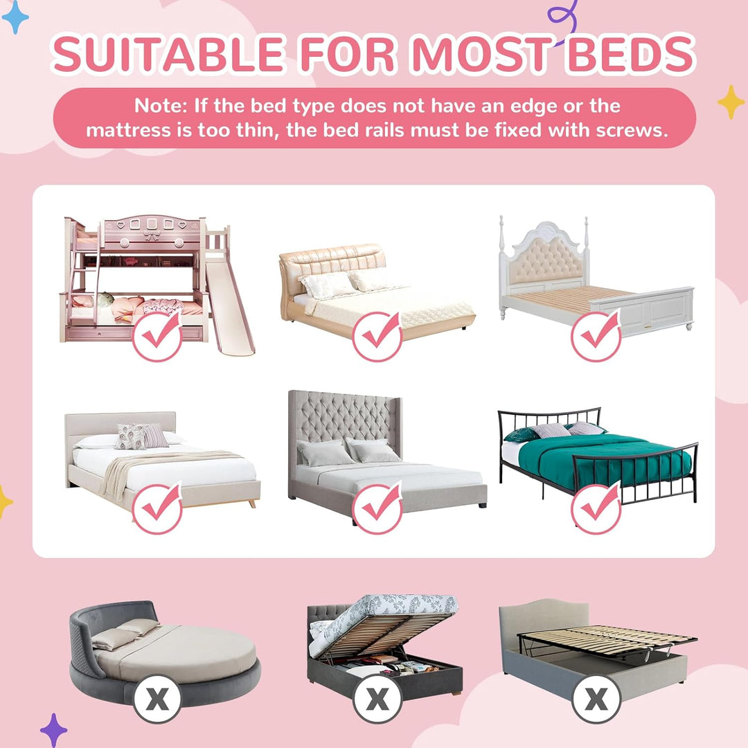 Rausfallschutz Bett 200cm, Bettgitter Bettschutzgitter Bett, Rausfallschutz Kinder, Kinderbettgitter