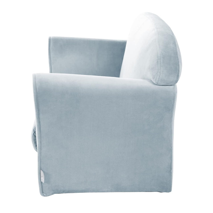 roba Kindersofa Lil Sofa mit Armlehnen für Mädchen und Jungen - Bequeme Kindercouch - Samtstoff hell