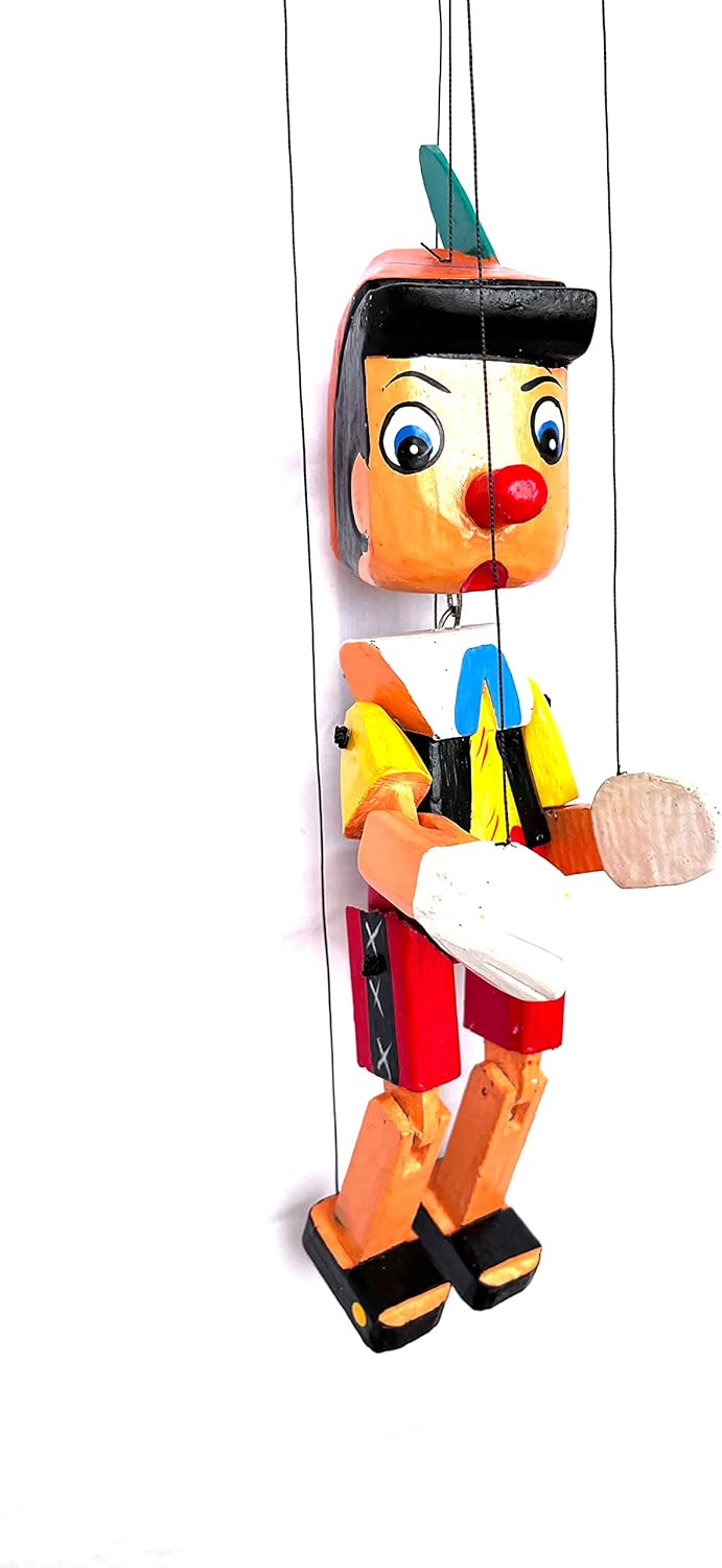 Pinocchio aus Holz mit Seilen, 30 cm, mehrfarbig (HC Enterprise-0325), 30 cm