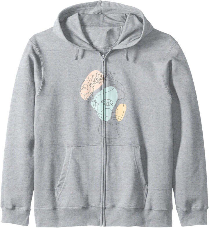 Line Art Aesthetic Face Minimalist Abstract Novelty Kapuzenjacke