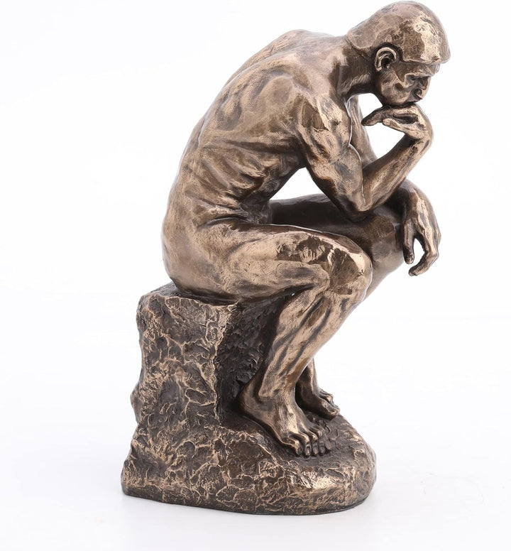 Veronese Design Rodin The Thinker Statue aus Kunstharz, Bronze-Finish, 20,3 cm