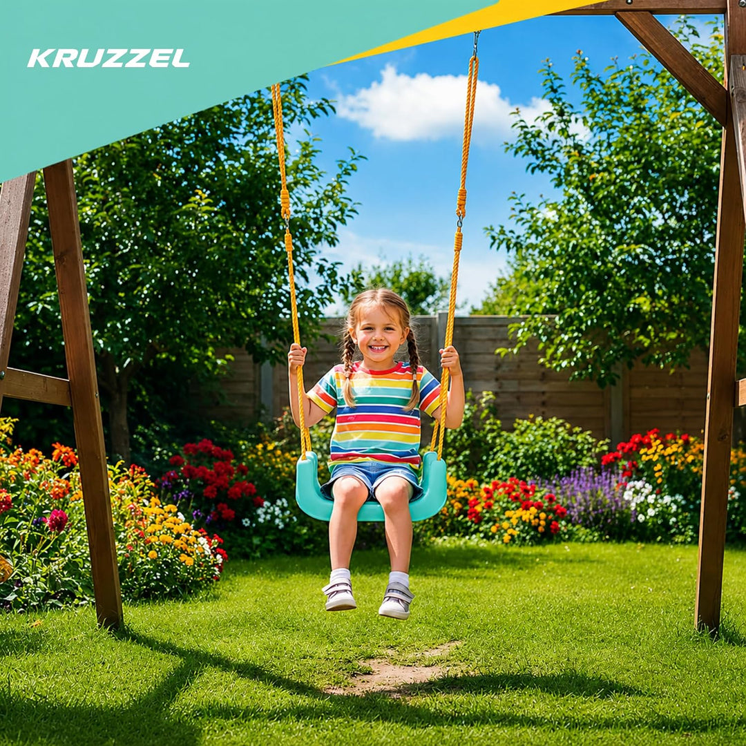 Kinderschaukel 3in1 zum Anfangen, mit Seilen, 0-6 Jahre, Babyschaukel Gartenschaukel Indoor Outdoor