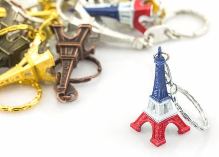 50 Stück Schlüsselanhänger Eiffelturm Pair Erinnerung Französische Flagge 4,5 x 2 cm Geschenke