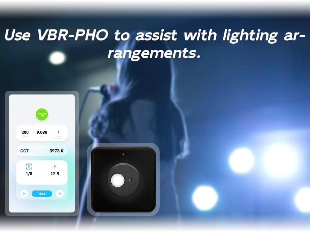 VBR-PHO Foto-Lichtmesser, Verschlusszeit, Blende, Farbtemperatur