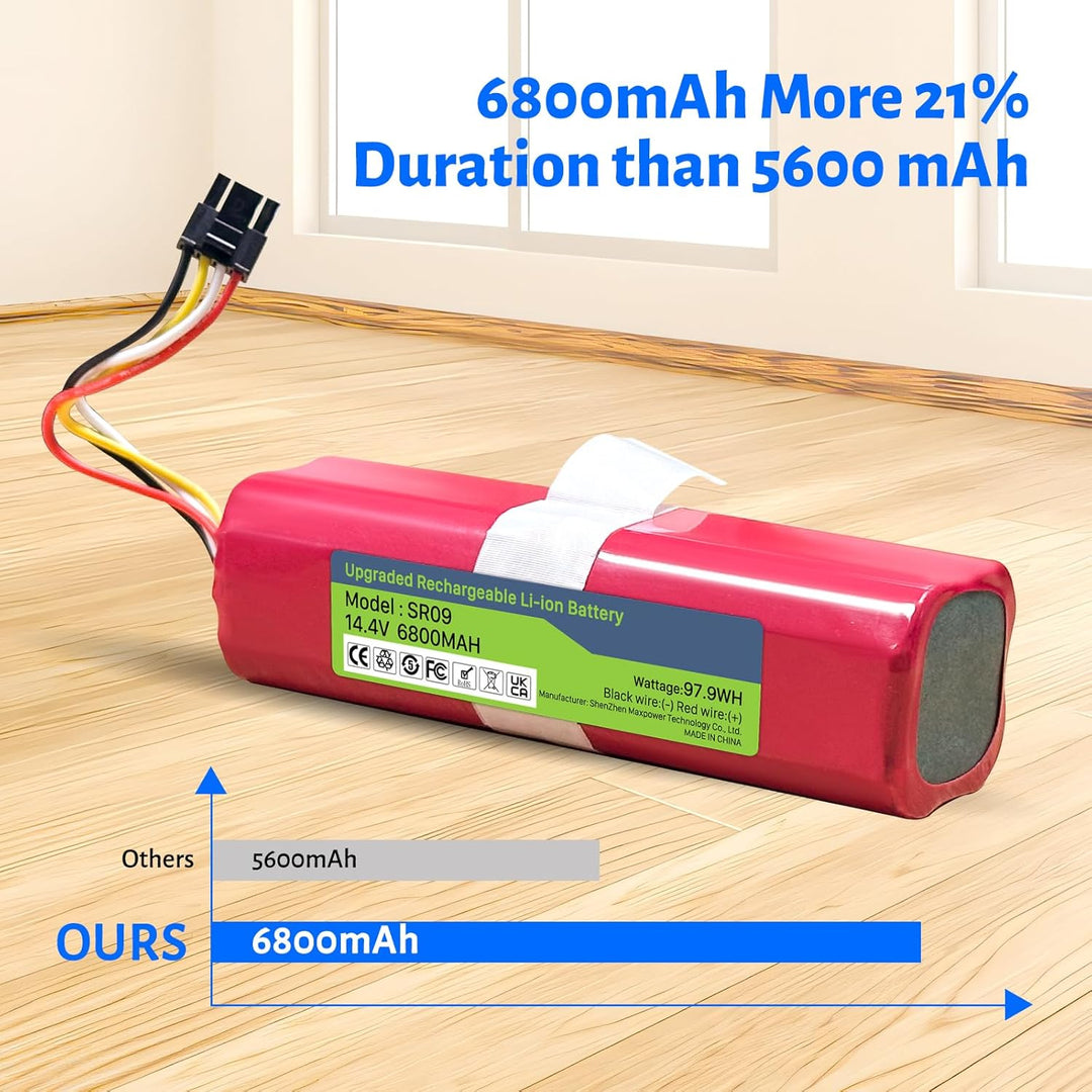 14,4V 6800mAh Li-ion Ersatzakku für Xiaomi Roborock S5 S50 S6 S7 S5 Max Mijia Roborock s51 s502-00 R