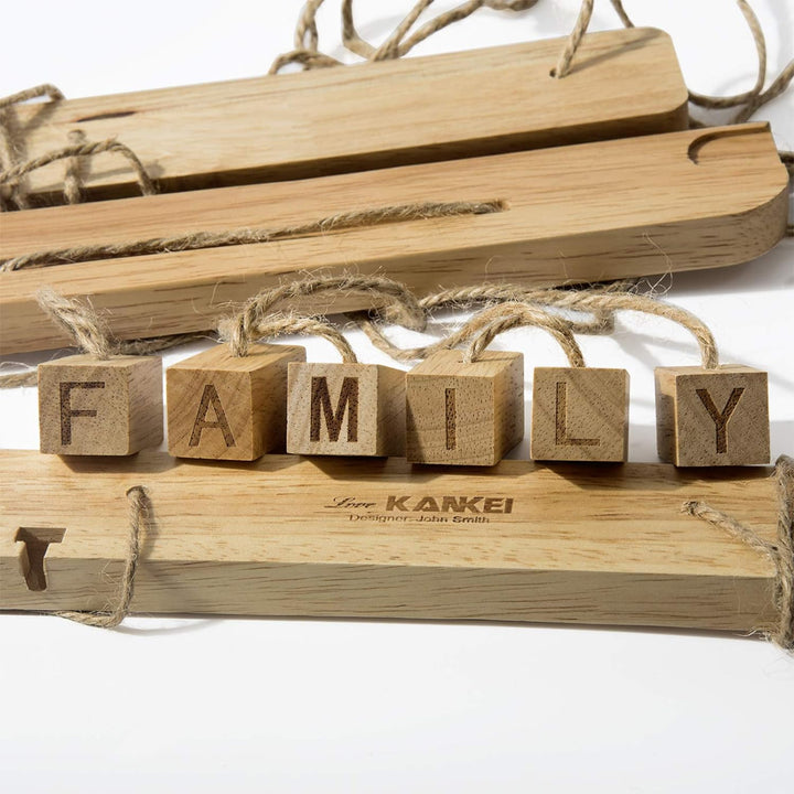 Love-KANKEI Family Bilderrahmen Collage Fotorahmen Holzbilderrahmen mit 30 Kleinen Holzklammern, Ges