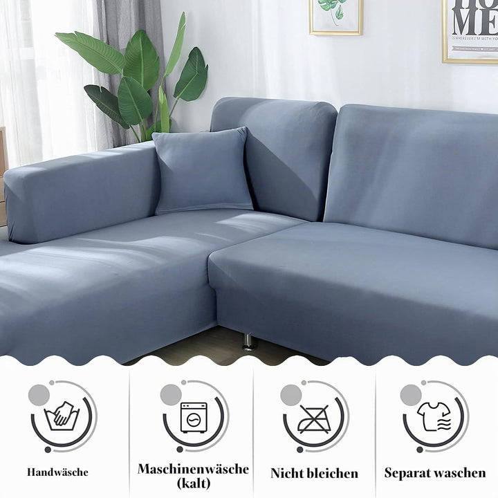 Jaotto Sofa Überwürfe Sofabezug Elastische Spandex Stretch Sofabezüge Couchbezug für L-Form Sofa Uni