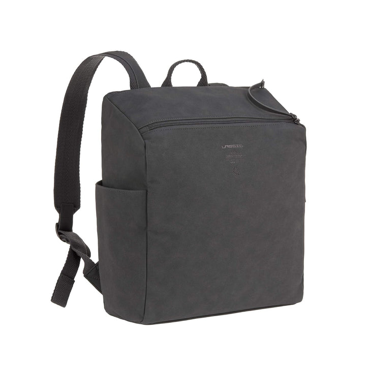 LÄSSIG Baby Wickelrucksack Wickeltasche mit Zubheör veganes Leder/Tender Backpack anthracite, Anthra