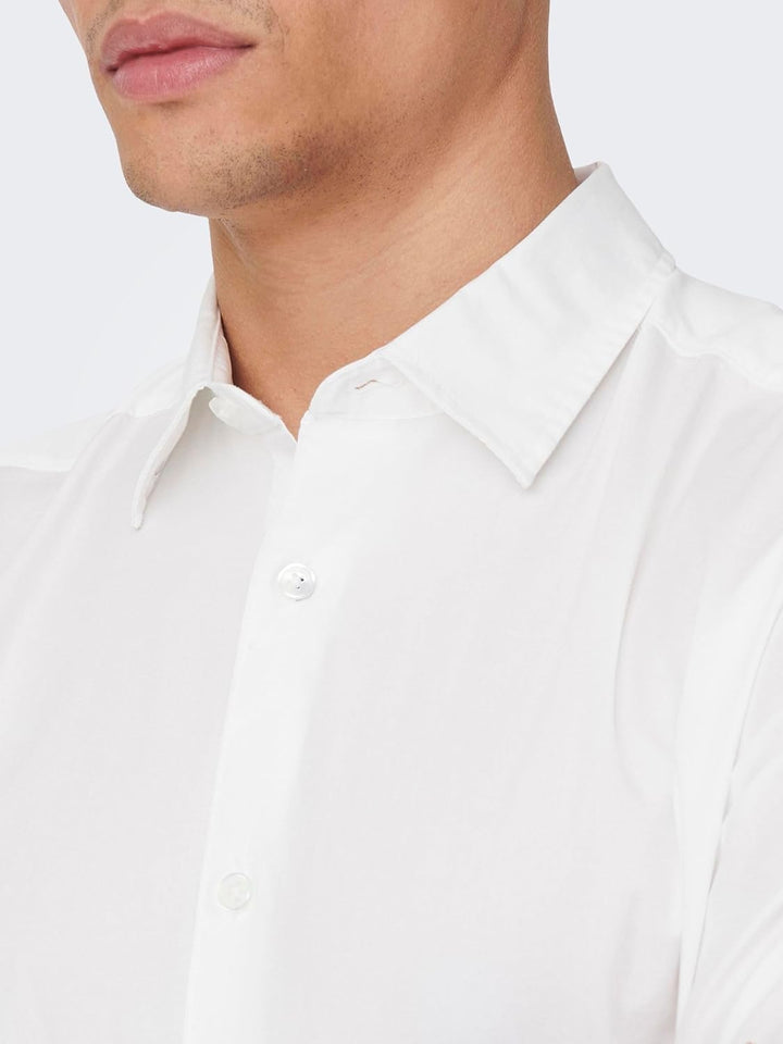 ONLY & SONS Male Popelin Hemd ONSANDY Popelin Hemd XS Weiss, XS Weiß