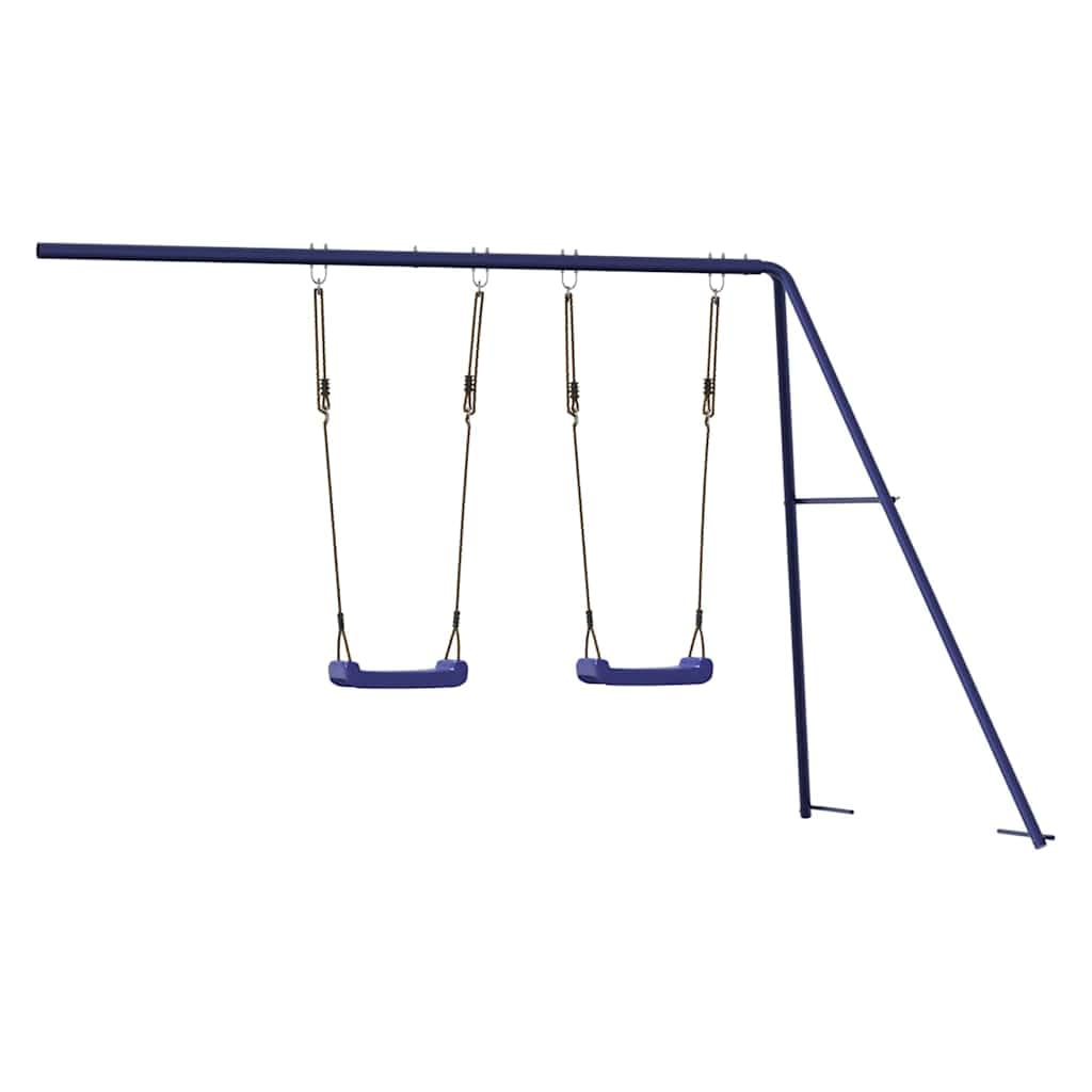 Spielturm mit Rutsche und Schaukel Blau Polypropylen Garten Outdoor Kinder ab 3 Jahren, robustes Kle