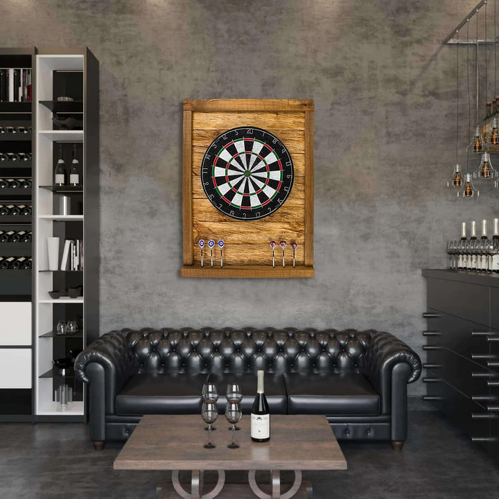 John Paddle Premium Dart Wandschutz Surround aus Holz im Loft Retro Vintage Stil Vintage Stil Brown,