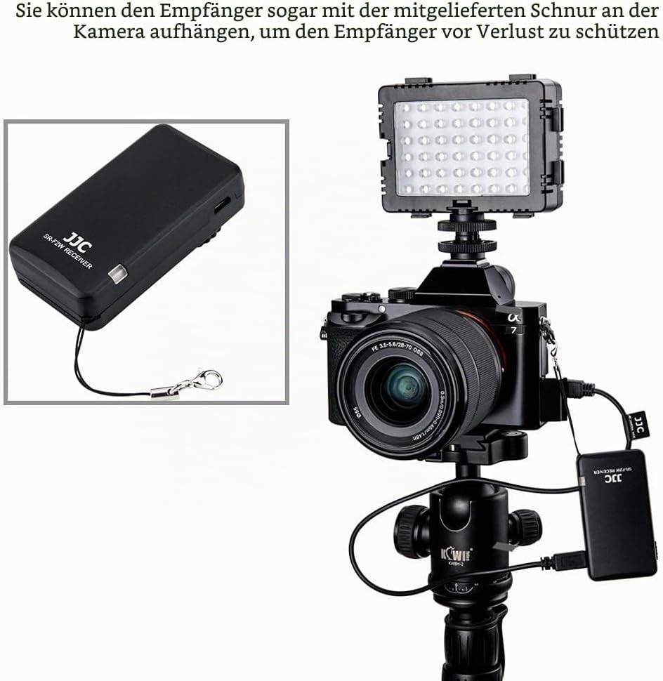 JJC Kabellose Fernbedienung für Sony Z-V1 A1 A7RIVA A7RIV A7RIIIA A7SIII A7III A7 A9 RX0 II RX100VII