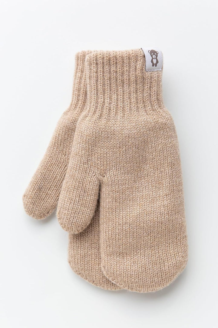 KNITAS Doppellagen Strickhandschuhe aus Wolle für Baby Kleinkind I Winter Warme Gestrickte Handschuh
