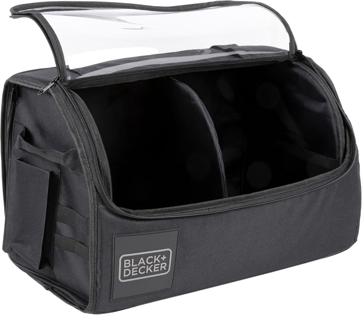 BLACK+DECKER Kofferraum Organizer - Kofferraumtasche mit transparentem Deckel - 2 Haupt- und mehrere