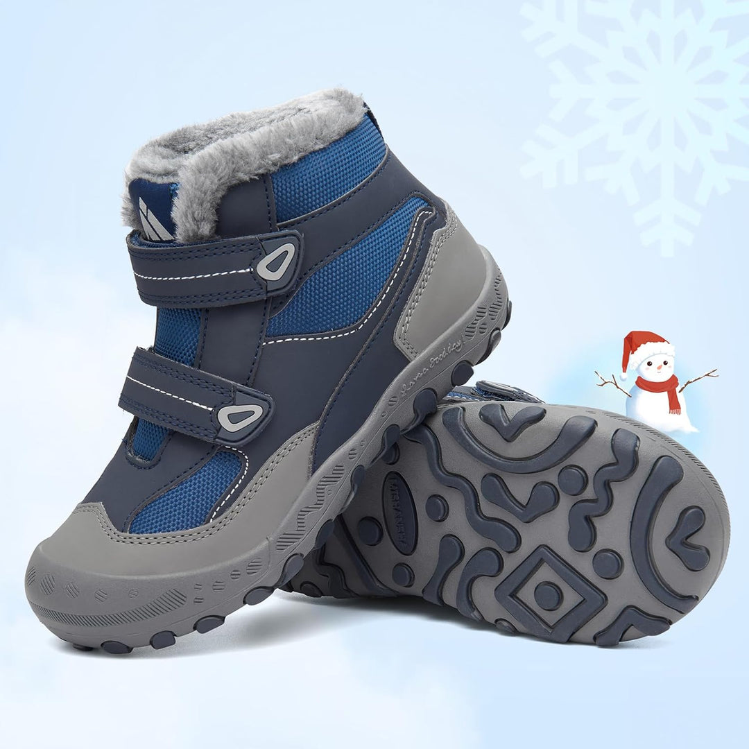 Mishansha Kinder Outdoor Winterschuhe Warm Gefüttert Winterstiefel, Gr.24-38 24 EU Denim Blau, 24 EU