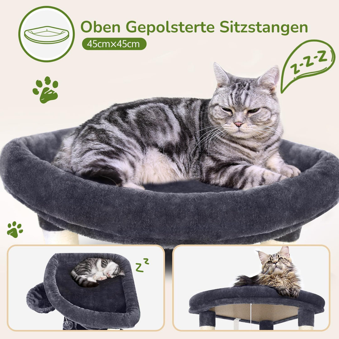 Globlazer Kratzbaum Grosse, Kratzbaum Stabil Passform Ecke mit Gross Katzenhaus 90° Sektor Gepolster