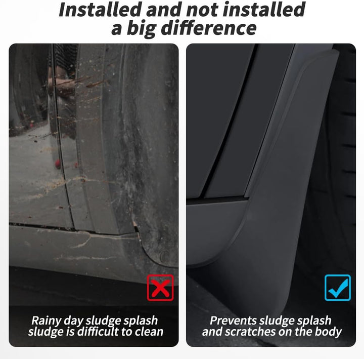 KKTR-CAR für Tesla Model 3 Spritzschutz, Auto-Spritzschutz, Kotflügel vorne hinten mit Schrauben, ke